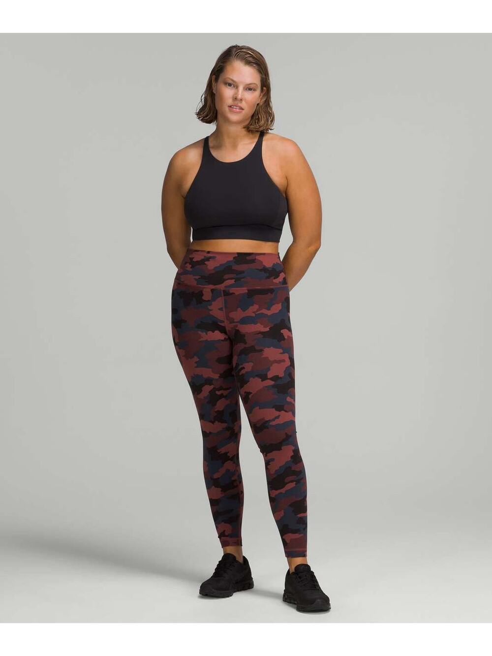 Lululemon Wunder Train High Rise Tight 28" Camo Smoky Red Gym Athletic Womens 2